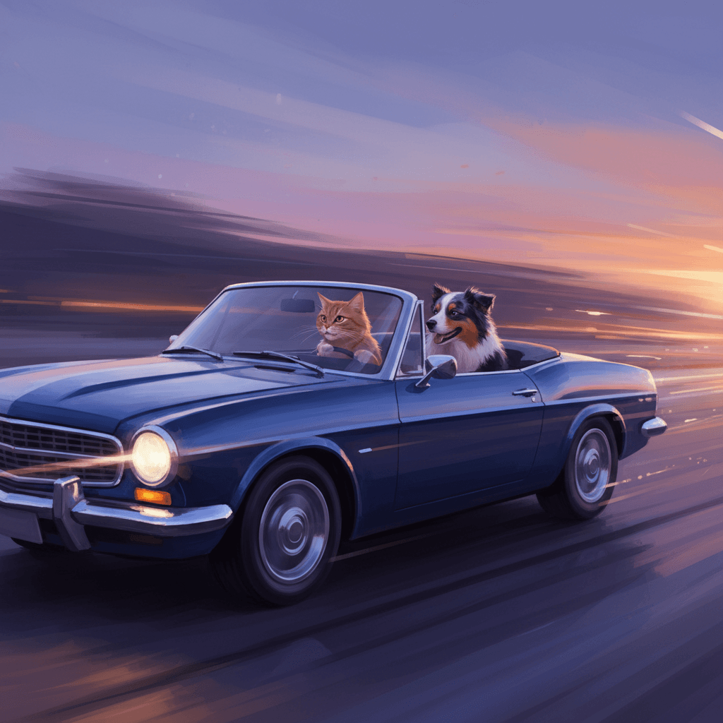 Velvet dusk motion painting; soft, diffuse lighting with a cool-to-warm gradient; painterly digital rendering with restrained edge fidelity; volumetric haze; abstracted light behavior inspired by impressionist practice; bold color theory with complementary tensions; dynamic perspective with intentional motion cues; glassy reflections and specular highlights; cinematic composition and camera-aware framing
Model: gemini:gemini-2.5-flash-image