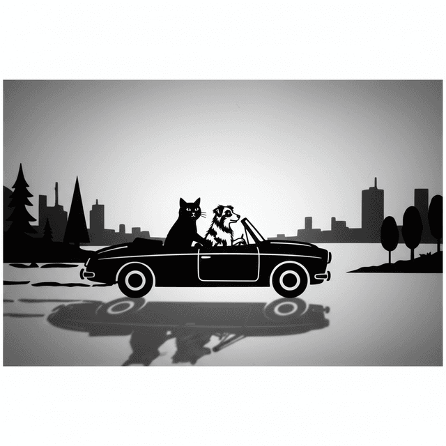 Art movement/medium: shadow puppet theatre aesthetic; Rendering technique: sharp, deep silhouettes with minimal internal detail and crisp, clean edges; Color palette scheme: stark monochromatic black and white with a single, subtle accent color; Lighting mood + source: strong, singular backlighting creating dramatic, elongated shadows; Texture/material/surface: smooth, flat, matte surface with a slight translucent quality; Compositional approach: minimalist, layered arrangements emphasizing negative space and dramatic depth through shadow play; inspired by traditional shadow puppetry and minimalist graphic art
Model: gemini:gemini-2.5-flash-image