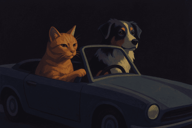 Low-key chiaroscuro mood with deep shadow planes and focused spot illumination; muted complementary palette (violet vs chartreuse accents); gouache-like flat brush rendering with subtle paper tooth; restrained halftone accents and matte highlights; tight graphic composition with slightly tilted camera framing and deliberate negative space; modern editorial art direction
Model: openai:gpt-image-1-mini