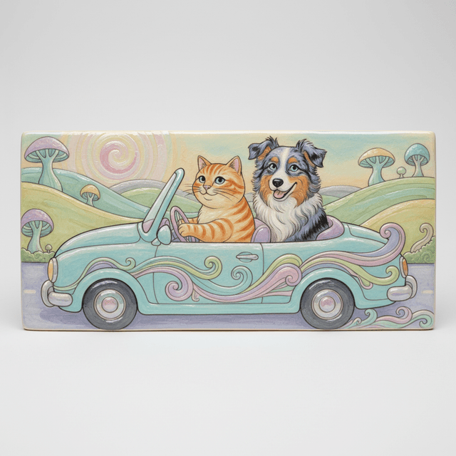 Art movement/medium: ceramic glaze painting aesthetic; Rendering technique: smooth, glossy surfaces with subtle imperfections and flowing, organic lines; Color palette scheme: whimsical analogous pastels with iridescent highlights; Lighting mood + source: soft, ambient light creating gentle reflections and a luminous glow; Texture/material/surface: polished, reflective ceramic surface with crackle glaze details; Compositional approach: playful, organic arrangements with a sense of fluid movement and balanced asymmetry; inspired by artisanal pottery and contemporary illustration
Model: gemini:gemini-2.5-flash-image