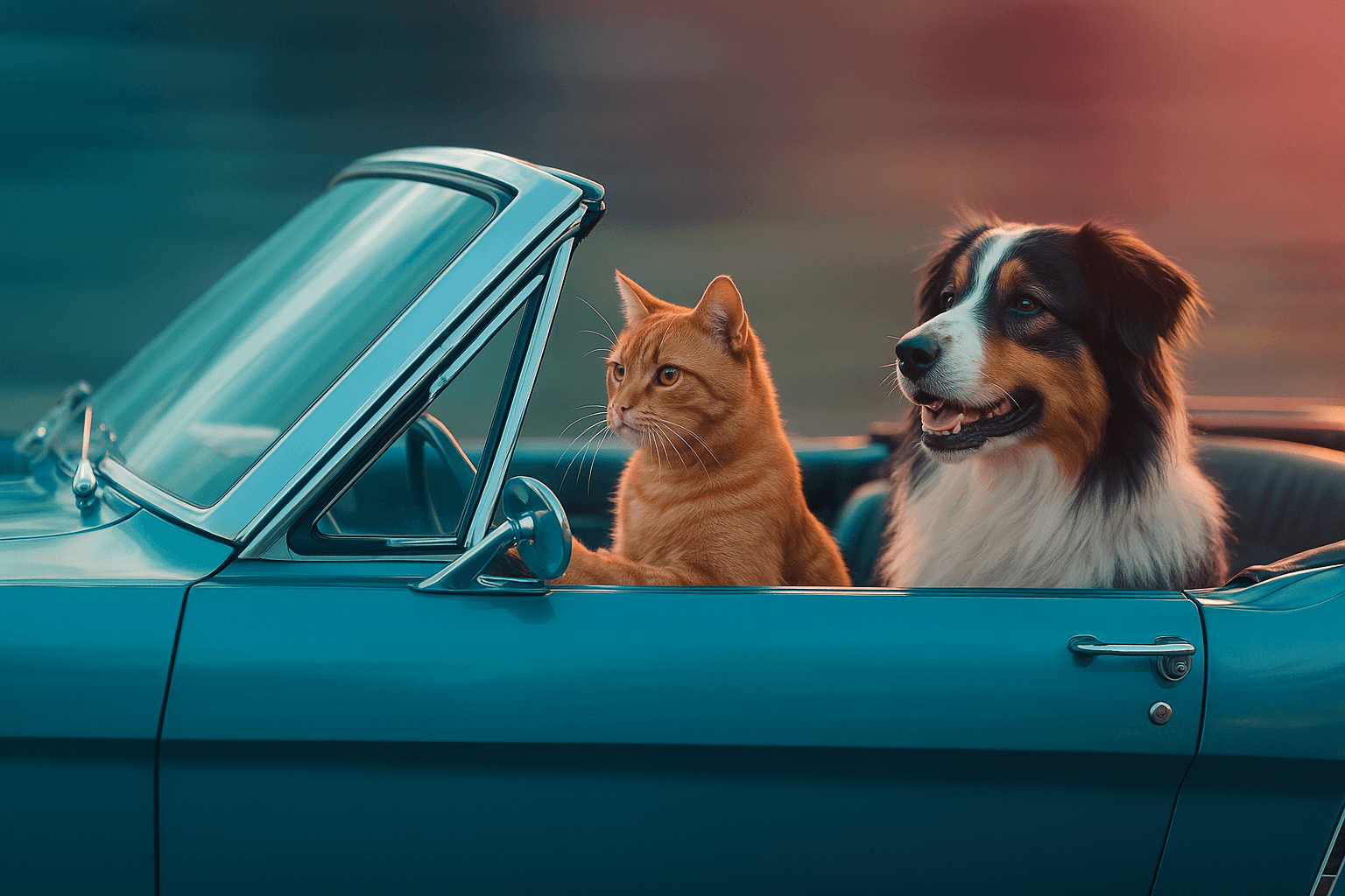 Photoreal photographic style with polarizing color split (cool cyan vs warm magenta); subtle backlit rim highlights; selective soft bloom with restrained glare; shallow depth with telephoto compression; crisp midtone clarity and gentle motion suggestion; modern studio-meets-location aesthetic
Model: openai:gpt-image-1-mini