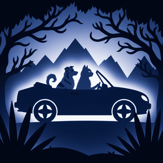 Shadow puppet theatre aesthetic with crisp, sharp-edged silhouettes; monochromatic palette of deep indigo and stark black; dramatic backlighting from a single strong light source; flat, matte textures with minimal detail; dynamic, layered composition with strong foreground/background separation; inspired by traditional wayang kulit and modern graphic illustration
Model: gemini:gemini-2.5-flash-image