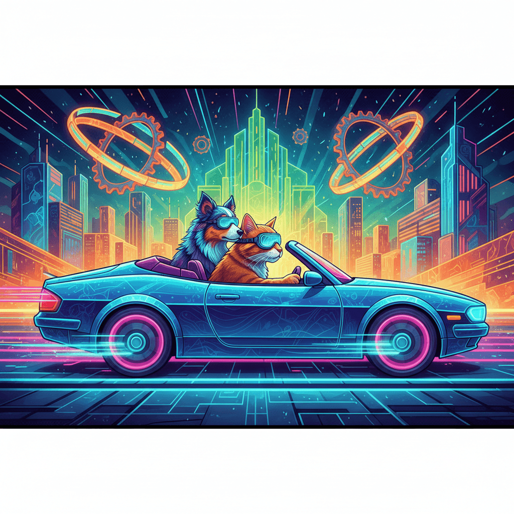 Art movement/medium: neon stained glass etching aesthetic; Rendering technique: sharp, defined lines with glowing edges and subtle internal textural patterns; Color palette scheme: vibrant complementary neons with deep cool undertones; Lighting mood + source: dynamic internal luminescence with strong backlighting creating radiant halos; Texture/material/surface: smooth, polished glass surface with frosted details and etched patterns; Compositional approach: bold, geometric forms with a sense of layered transparency and depth through color contrast; inspired by futuristic art deco and luminous kinetic sculpture
Model: gemini:gemini-2.5-flash-image