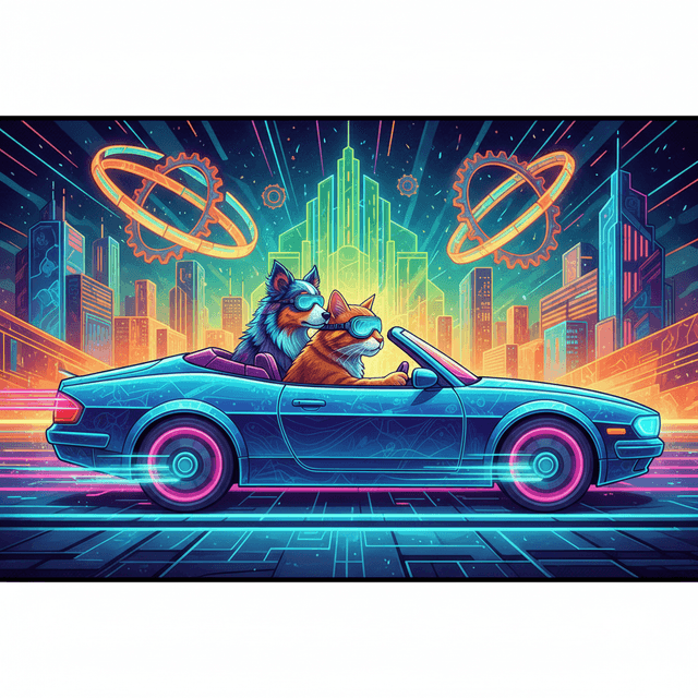 Art movement/medium: neon stained glass etching aesthetic; Rendering technique: sharp, defined lines with glowing edges and subtle internal textural patterns; Color palette scheme: vibrant complementary neons with deep cool undertones; Lighting mood + source: dynamic internal luminescence with strong backlighting creating radiant halos; Texture/material/surface: smooth, polished glass surface with frosted details and etched patterns; Compositional approach: bold, geometric forms with a sense of layered transparency and depth through color contrast; inspired by futuristic art deco and luminous kinetic sculpture
Model: gemini:gemini-2.5-flash-image