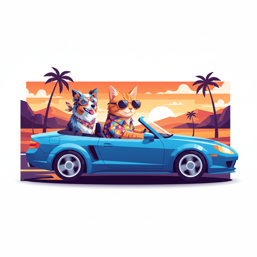 Art movement/medium: digital collage aesthetic; Rendering technique: layered cutouts with sharp edges and subtle drop shadows; Color palette scheme: bold complementary colors with high saturation; Lighting mood + source: flat, even lighting with minimal shadows; Texture/material/surface: smooth, glossy surfaces with reflective highlights; Compositional approach: dynamic, overlapping arrangements with a sense of depth and movement; inspired by contemporary graphic design and pop art
Model: gemini:gemini-2.5-flash-image