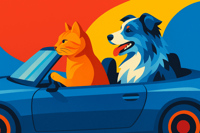 Art movement/medium: digital collage aesthetic; Rendering technique: layered cutouts with sharp edges and subtle drop shadows; Color palette scheme: bold complementary colors with high saturation; Lighting mood + source: flat, even lighting with minimal shadows; Texture/material/surface: smooth, glossy surfaces with reflective highlights; Compositional approach: dynamic, overlapping arrangements with a sense of depth and movement; inspired by contemporary graphic design and pop art
Model: openai:gpt-image-1-mini