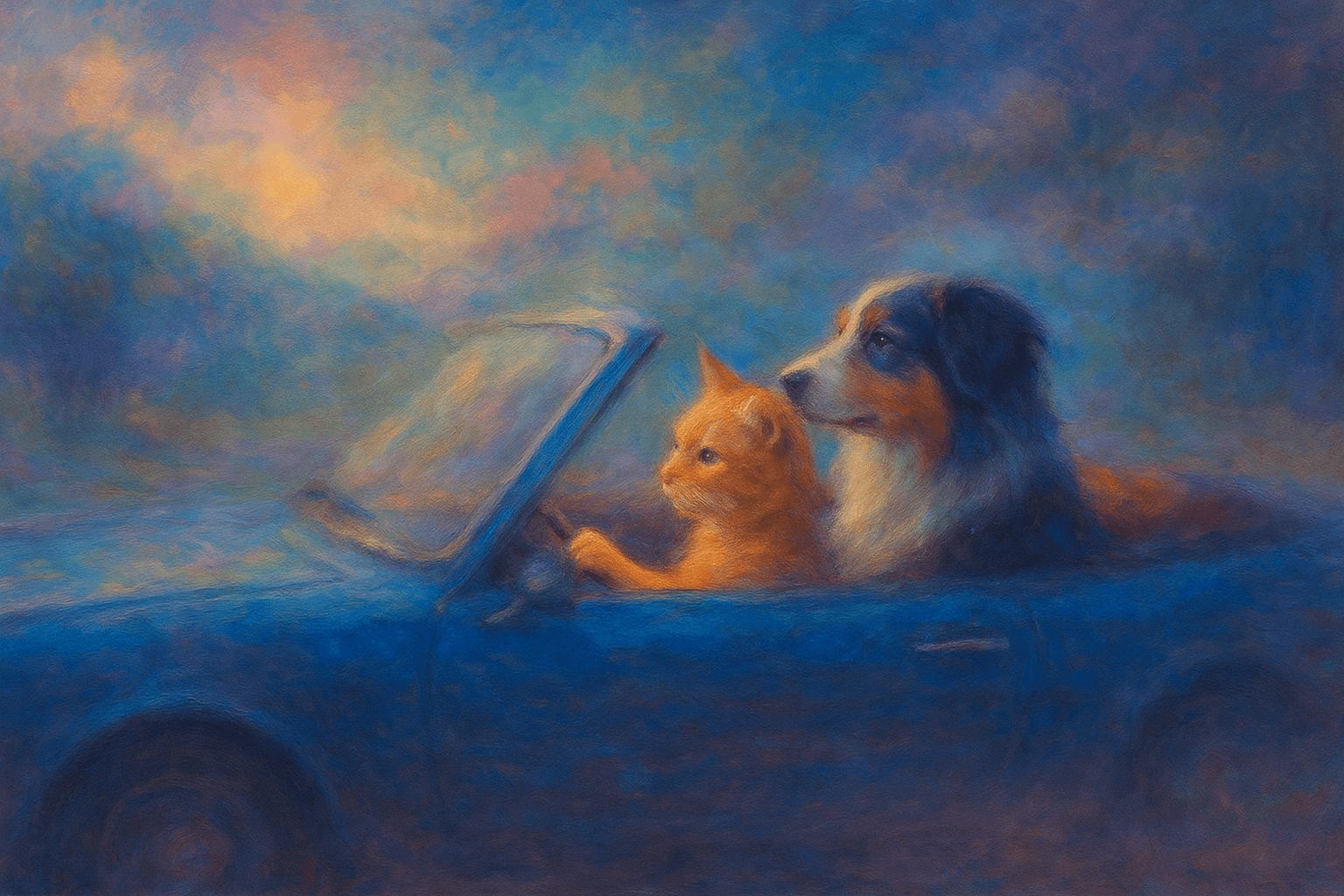 Surreal dreamscape impressionism; soft, diffused lighting with ethereal glow; vibrant, jewel-toned analogous color palette with subtle desaturated accents; blurred edges and painterly brushstrokes; atmospheric perspective with deep, hazy depth; subtle volumetric mist; dreamlike composition with gentle motion and diffused focus; inspired by romantic landscape painting and contemporary digital art
Model: openai:gpt-image-1-mini