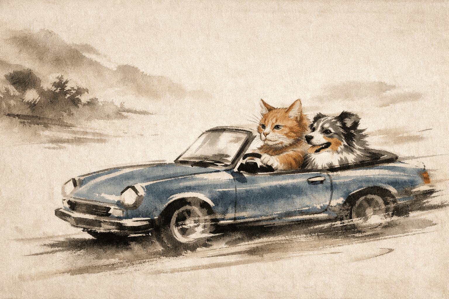 Sumi-e ink wash aesthetic; fluid, calligraphic brushstrokes with delicate ink bleed and tonal gradation; monochromatic sepia palette with subtle warm undertones; soft diffused lighting creating gentle luminosity and soft-edged shadows; textured rice paper surface with visible fiber and subtle absorption effects; balanced asymmetrical composition with dynamic negative space and organic flow; inspired by traditional East Asian ink painting and modern abstract expressionism
Model: openai:gpt-image-1.5