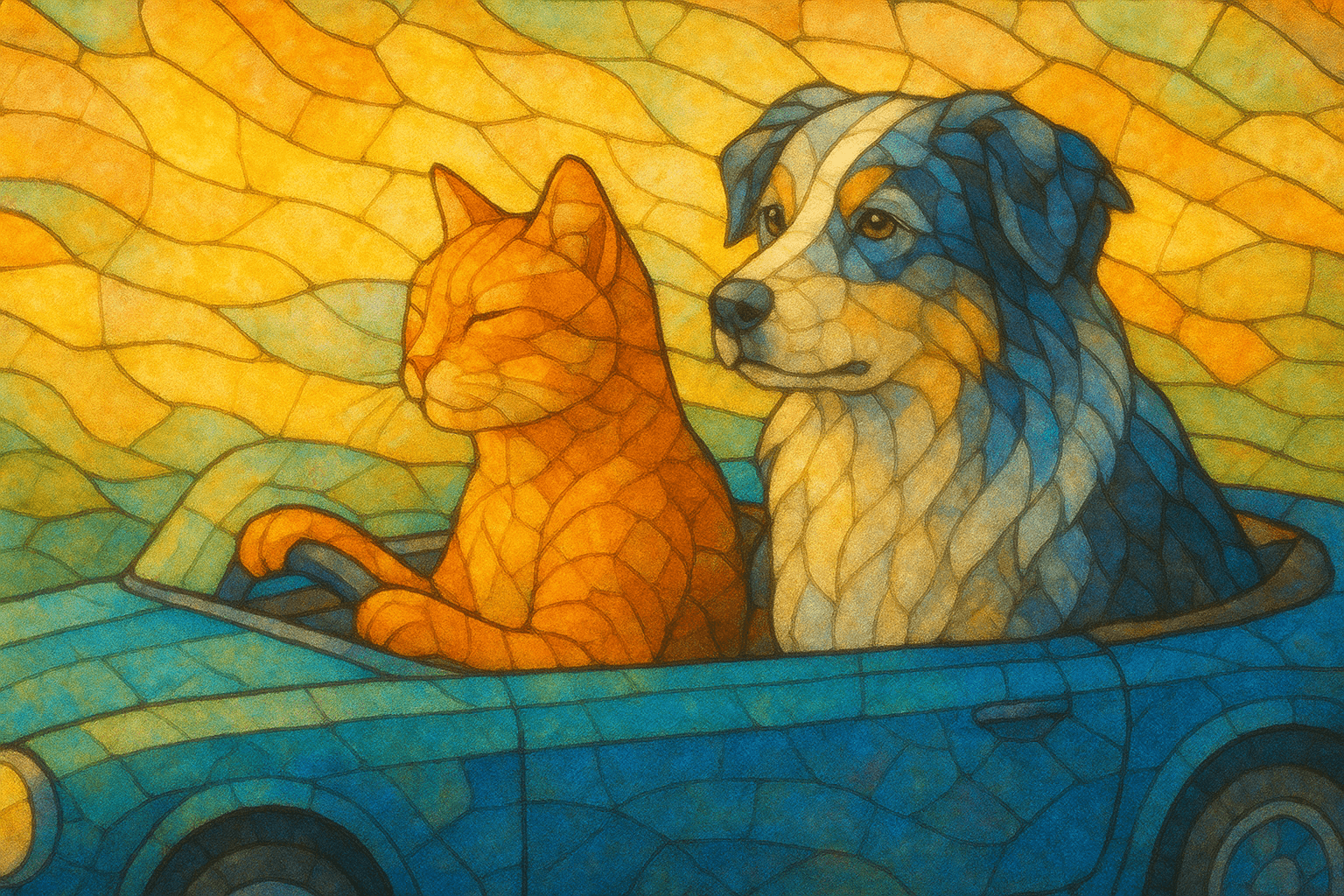 Art movement/medium: stained glass mosaic aesthetic; Rendering technique: fragmented color planes with soft-edged tessellation and subtle light diffusion; Color palette scheme: warm analogous palette with soft pastel accents and gentle tonal transitions; Lighting mood + source: soft dappled lighting creating gentle luminosity and subtle gradient shifts; Texture/material/surface: smooth, slightly textured glass surface with soft light refraction; Compositional approach: balanced, flowing composition with organic shapes and harmonious visual rhythm; inspired by Art Nouveau stained glass and abstract mosaic techniques
Model: openai:gpt-image-1-mini