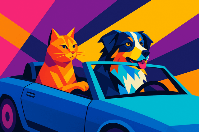 Abstract geometric composition; bold, flat shapes with sharp, clean edges; vibrant neon color palette with high contrast complementary hues; hard, angular shadows and stark, unmodulated lighting; minimal texture with smooth gradient fills; dynamic asymmetry and forced perspective; inspired by op art and digital vector graphics
Model: openai:gpt-image-1-mini