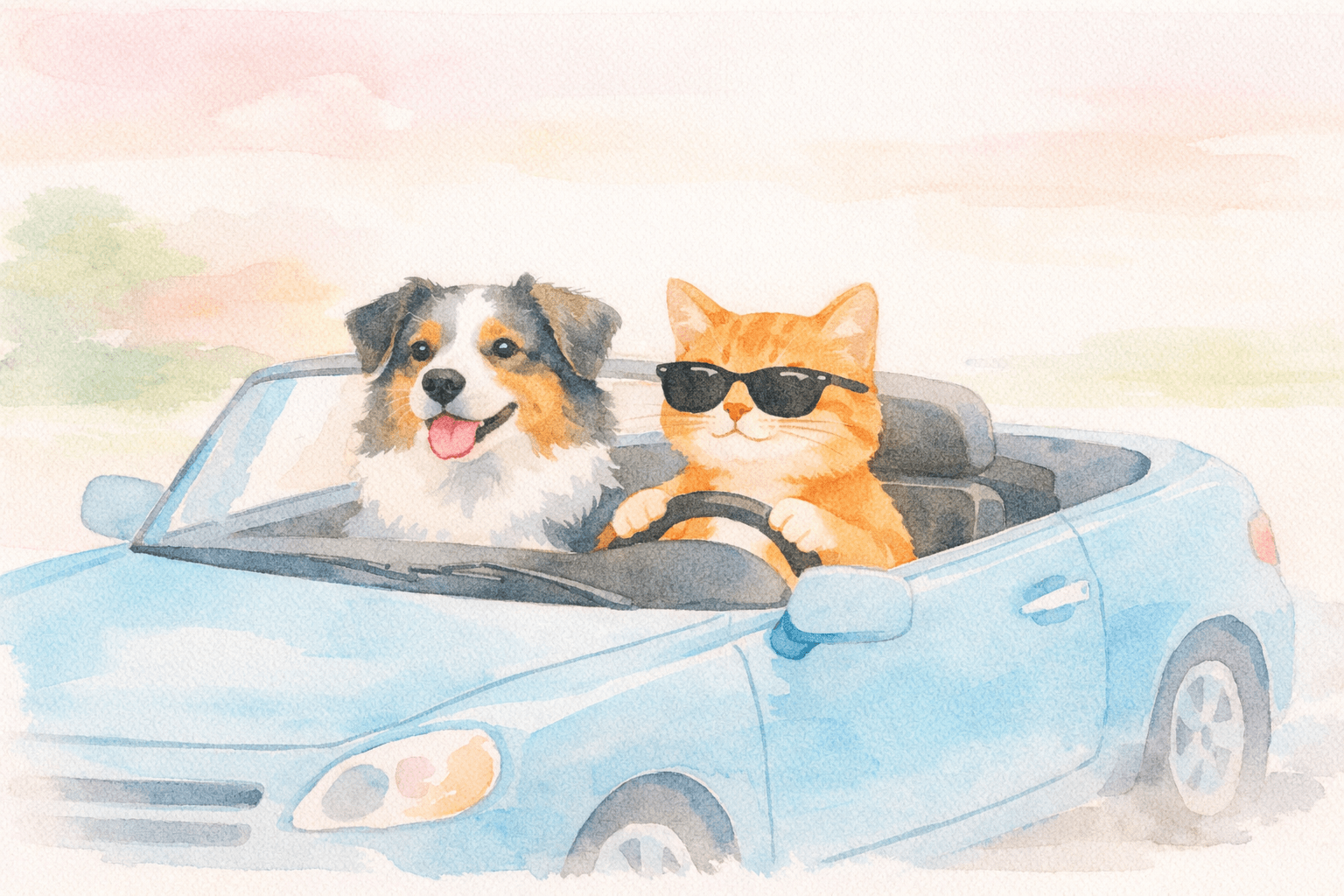 High-key soft-light watercolor aesthetic; pastel analogous palette with airy desaturation; delicate paper grain and subtle wet-on-wet washes; restrained soft highlights and minimal shadows; flat layered composition with clean negative space; gentle chromatic diffusion and light analog film grain; modern editorial illustration influence
Model: openai:gpt-image-1.5