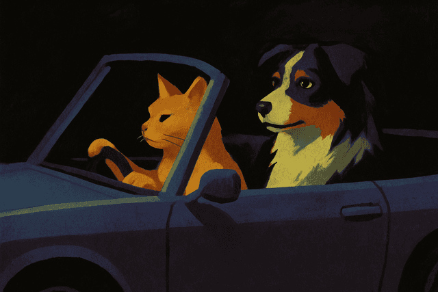 Low-key chiaroscuro mood with deep shadow planes and focused spot illumination; muted complementary palette (violet vs chartreuse accents); gouache-like flat brush rendering with subtle paper tooth; restrained halftone accents and matte highlights; tight graphic composition with slightly tilted camera framing and deliberate negative space; modern editorial art direction
Model: openai:gpt-image-1