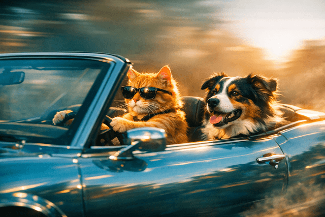 Cinematic, high dynamic range with teal-orange color grading; dramatic rim lighting; soft volumetric haze; shallow depth of field at mid-long focal length; subtle film grain; painterly digital rendering with crisp edges; glassy reflections and specular highlights; motion blur to imply speed; precise camera framing with a 16:9 composition; clean silhouette separation; emphasis on light behavior and color temperature
Model: openai:gpt-image-1.5