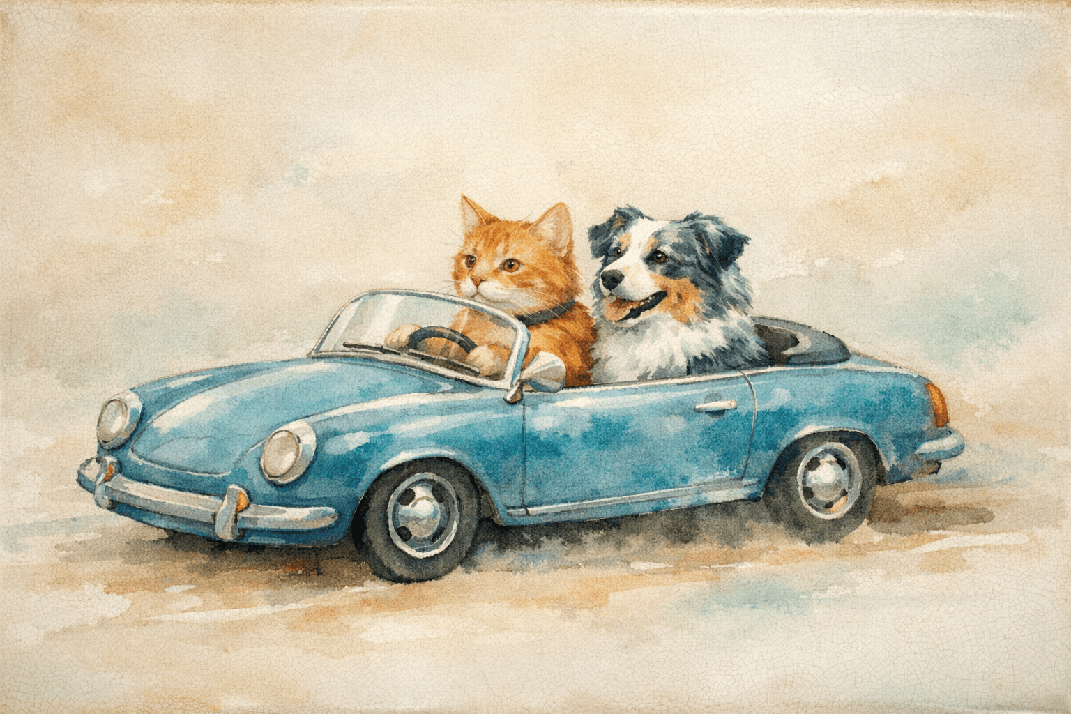 Art movement/medium: ceramic glaze and watercolor hybrid; Rendering technique: loose wash layers with soft brush granulation and subtle edge blooms; Color palette scheme: muted warm neutrals with cool teal accents and low saturation; Lighting mood + source: soft overhead diffused studio light creating gentle gradients; Texture/material/surface: smooth glossy glaze sheen with faint craquelure; Compositional approach: centered minimal layout with ample negative space and balanced focal weight
Model: openai:gpt-image-1.5