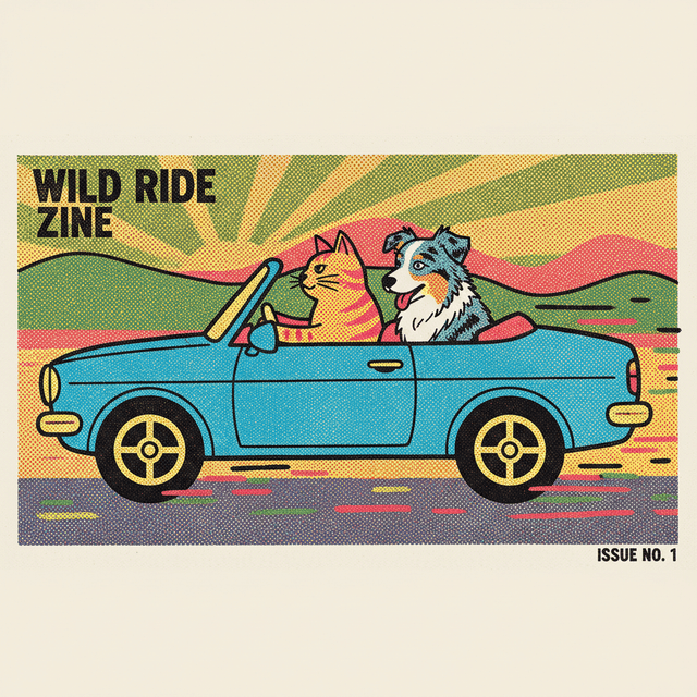 Risograph printmaking aesthetic with layered halftone textures; vibrant spot-color palette with bold chromatic contrast; flat, even lighting with subtle grain; rough, organic textures with visible ink bleed; high-contrast graphic forms with minimal shading; balanced, zine-inspired composition with a sense of handmade craft; inspired by DIY zine culture and contemporary graphic illustration
Model: gemini:gemini-2.5-flash-image