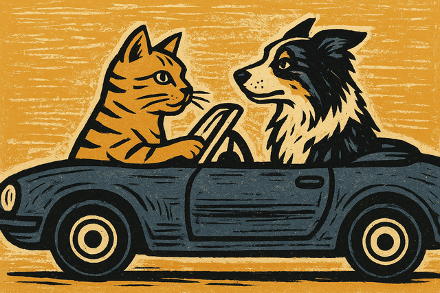 Linocut printmaking aesthetic with bold, carved lines; limited monochromatic palette with stark black and warm ochre; flat, even lighting with minimal shading; rough, organic textures with visible tool marks; high-contrast graphic forms with minimal detail; balanced, grid-based composition with a sense of handmade craft; inspired by German Expressionist printmaking and contemporary graphic illustration
Model: openai:gpt-image-1-mini