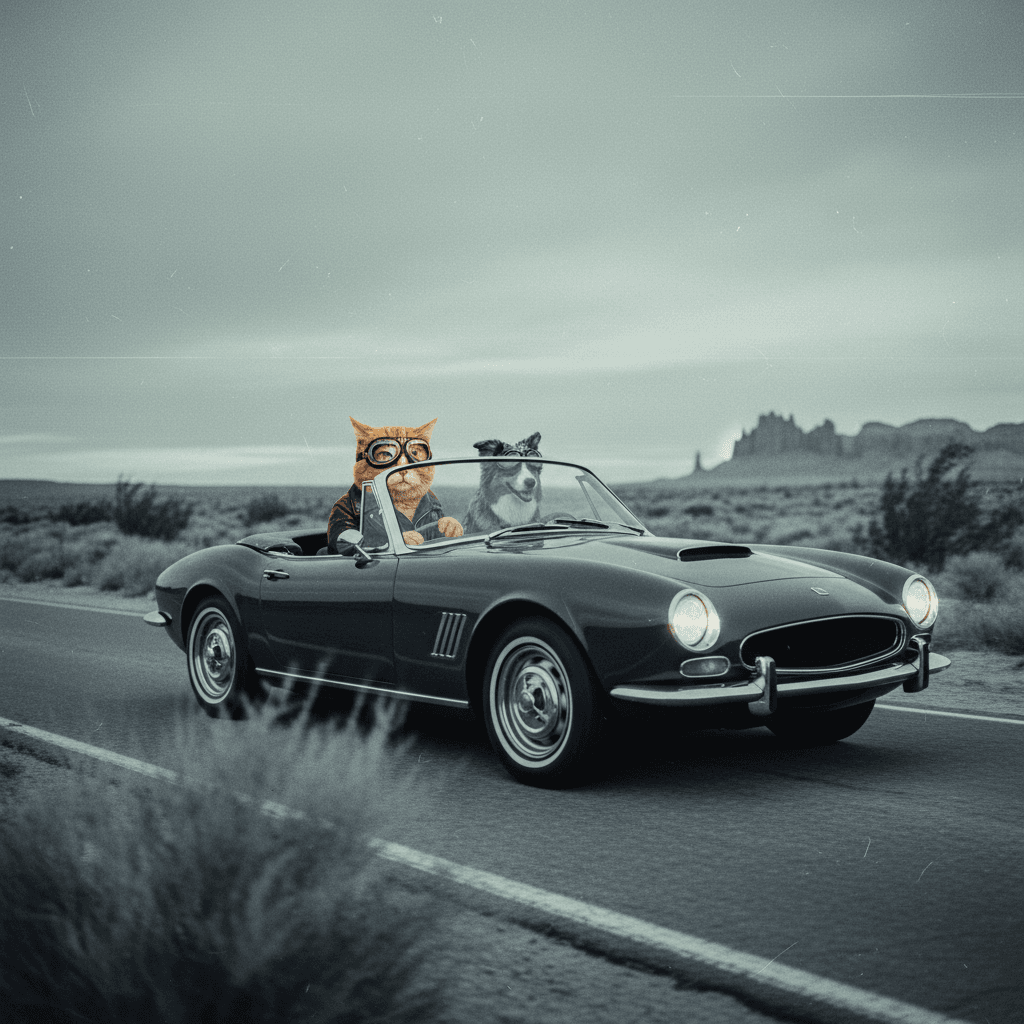 Analog film photography aesthetic; cool desaturated teal-gray monochrome palette with selective contrast; subtle film grain and light scratches; gentle cross-processed color casts at highlights; shallow depth with tilt-shift bokeh effects; low-angle cinematic framing and restrained dynamic range; nostalgic, contemplative mood
Model: gemini:gemini-2.5-flash-image