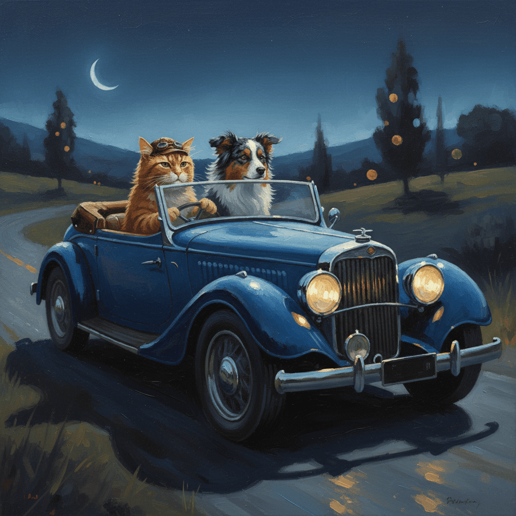 Low-key chiaroscuro mood with dramatic side lighting; cool complementary palette (deep indigo vs muted amber); tactile oil-paint rendering with visible brushwork and impasto highlights; shallow depth-of-field with softened bokeh edges; cinematic telephoto framing; restrained contrast with rich midtones; handcrafted painterly realism
Model: gemini:gemini-2.5-flash-image