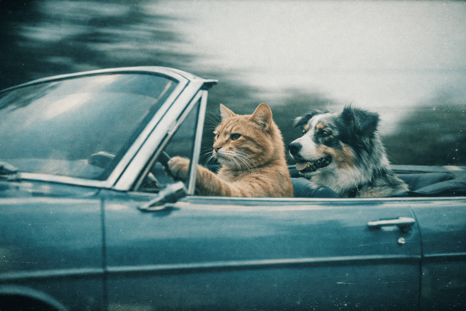 Analog film photography aesthetic; cool desaturated teal-gray monochrome palette with selective contrast; subtle film grain and light scratches; gentle cross-processed color casts at highlights; shallow depth with tilt-shift bokeh effects; low-angle cinematic framing and restrained dynamic range; nostalgic, contemplative mood
Model: openai:gpt-image-1.5