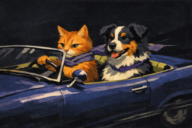 Low-key chiaroscuro mood with deep shadow planes and focused spot illumination; muted complementary palette (violet vs chartreuse accents); gouache-like flat brush rendering with subtle paper tooth; restrained halftone accents and matte highlights; tight graphic composition with slightly tilted camera framing and deliberate negative space; modern editorial art direction
Model: openai:gpt-image-1.5